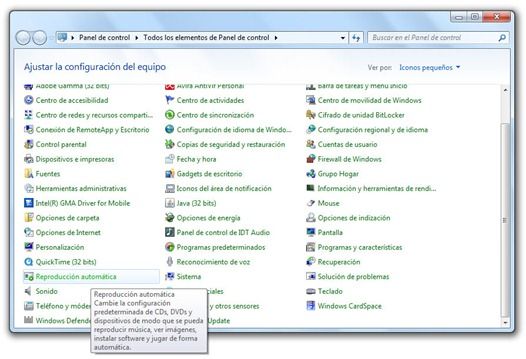 Reproducción automática en Windows 7