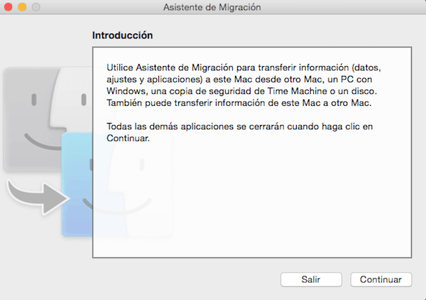 tutorial asistente migración mac