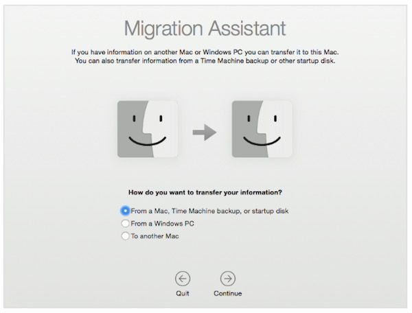 asistente migración Mac OS X Yosemite