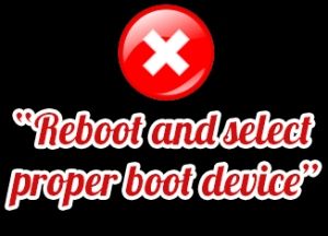 Problema “Reboot and select proper boot device”
