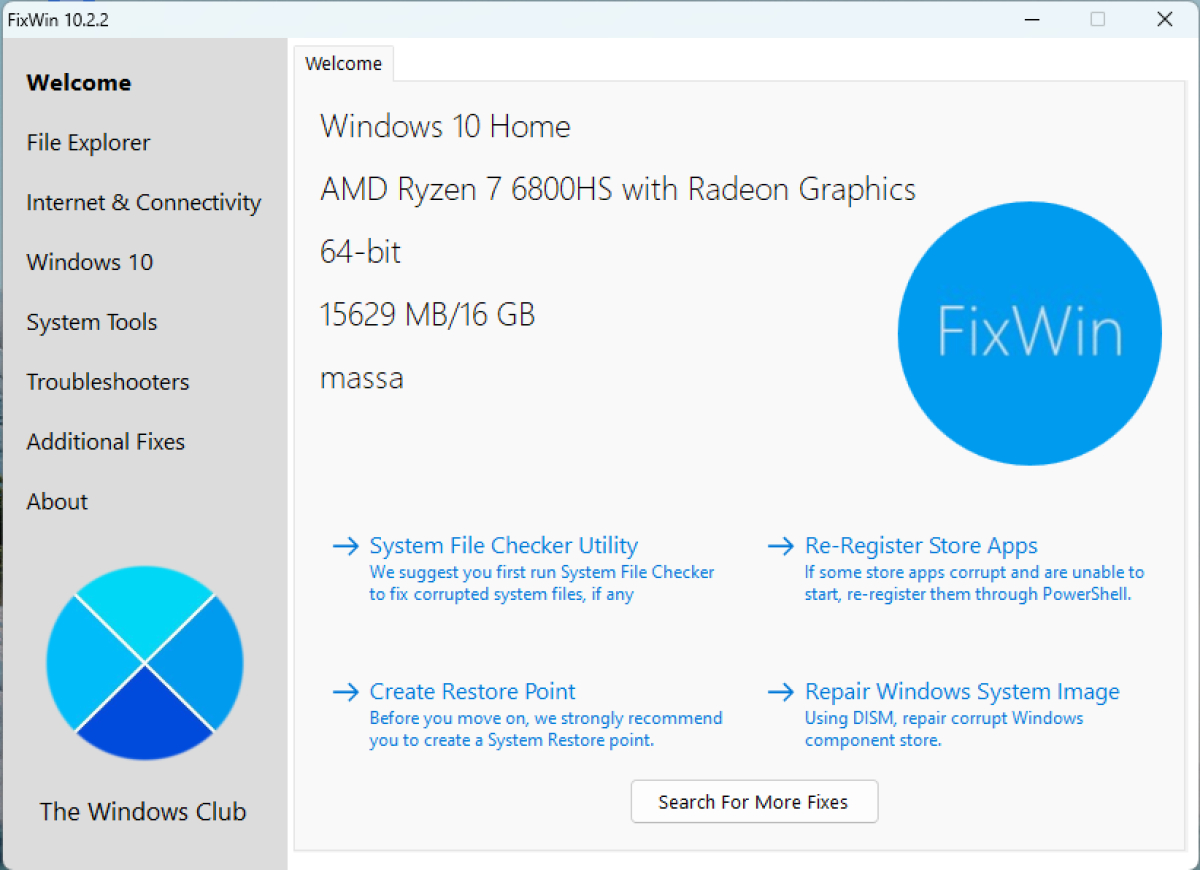 Reparar problemas de Windows 11 con la herramienta FixWin